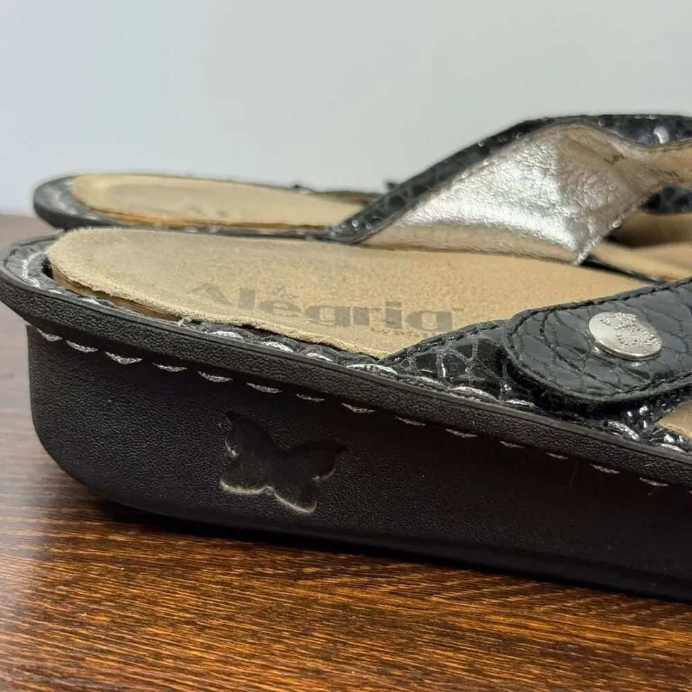 Alegria Womens Venice black leather slide sandal ven 701 size 38 1.5